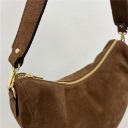 borsa in pelle scamosciata mezzaluna